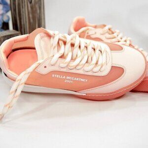Stella McCarney Rose Pink Loop Oversize Vegan Leather Sneakers 38 NIB
